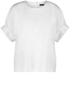 Off White Pleated Sleeve Blouse