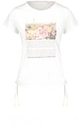 Off White Ruched Sides Spring T shirt