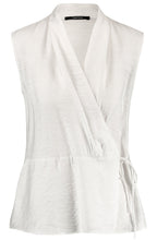 Off White Sleeveless Wrap Blouse
