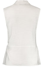 Off White Sleeveless Wrap Blouse