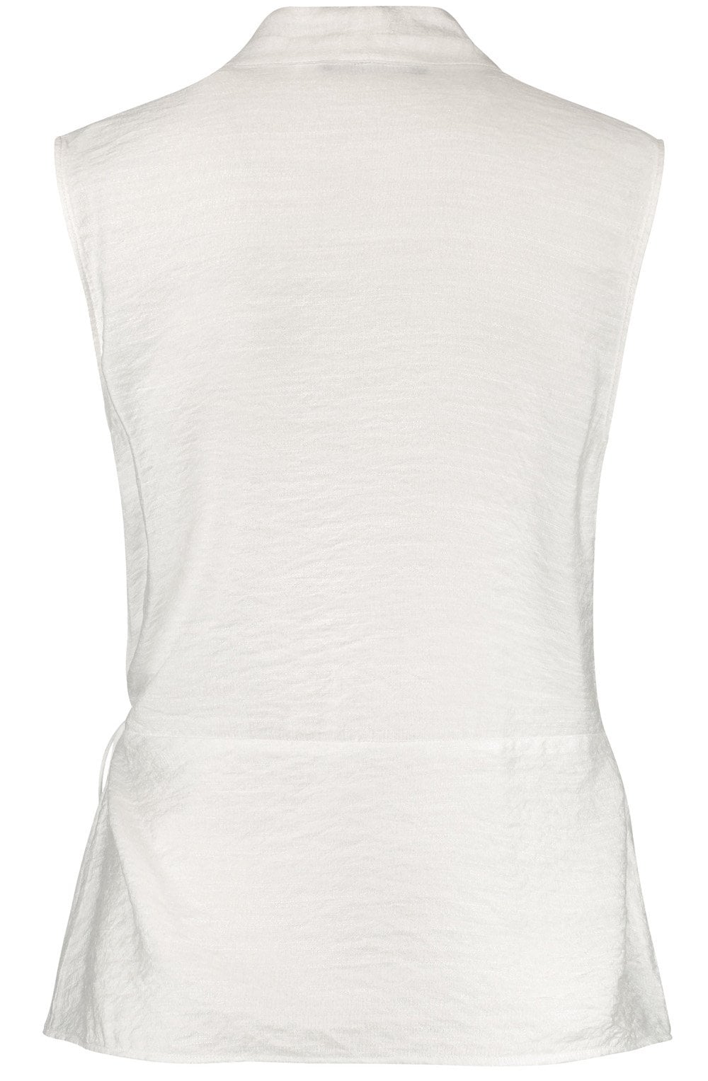 Off White Sleeveless Wrap Blouse