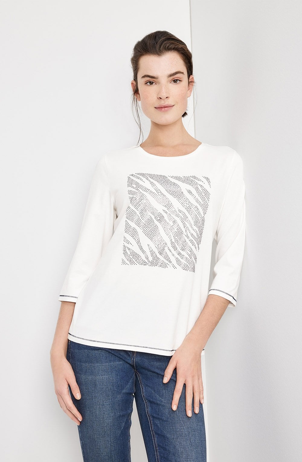 Off White Sparkle Stud Front Top