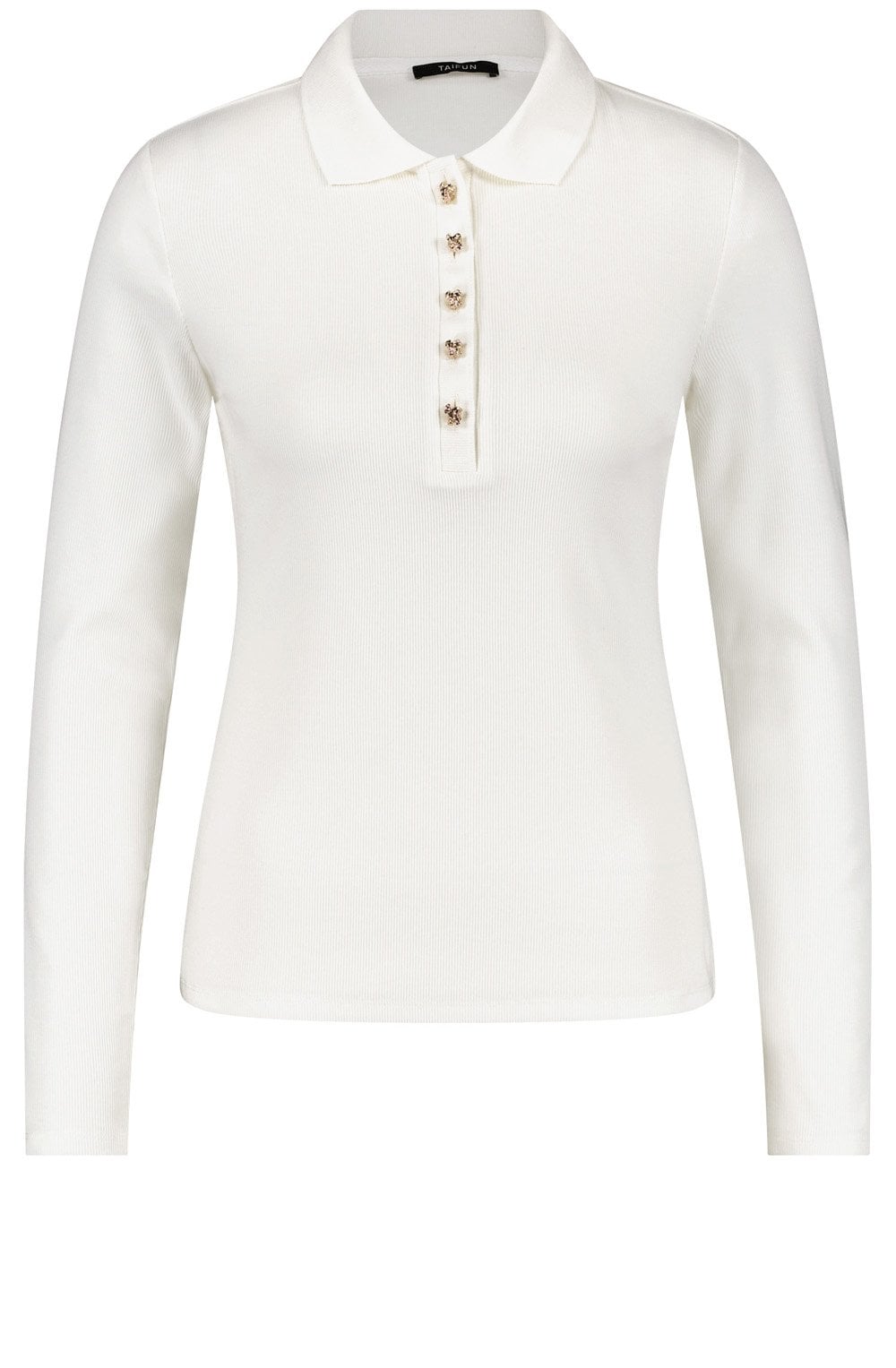 Off White Statement Button Polo Shirt