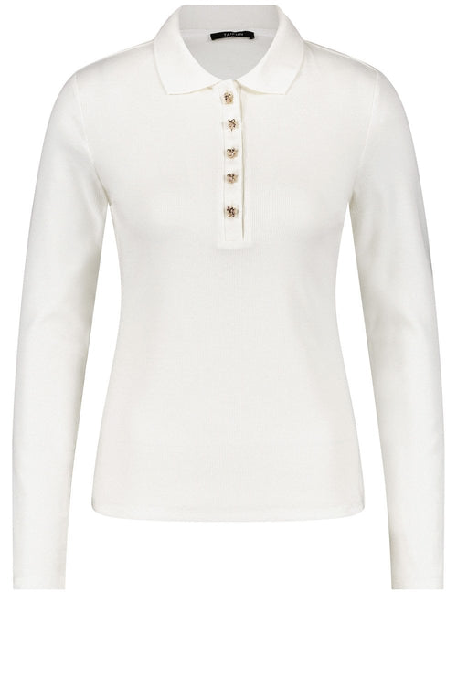Off White Statement Button Polo Shirt