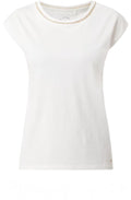 Off White T Shirt with Gold Detail