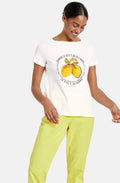 Off White T Shirt with Lemon Design
