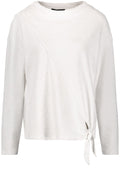 Off White Textured Jersey Top
