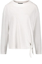 Off White Textured Jersey Top