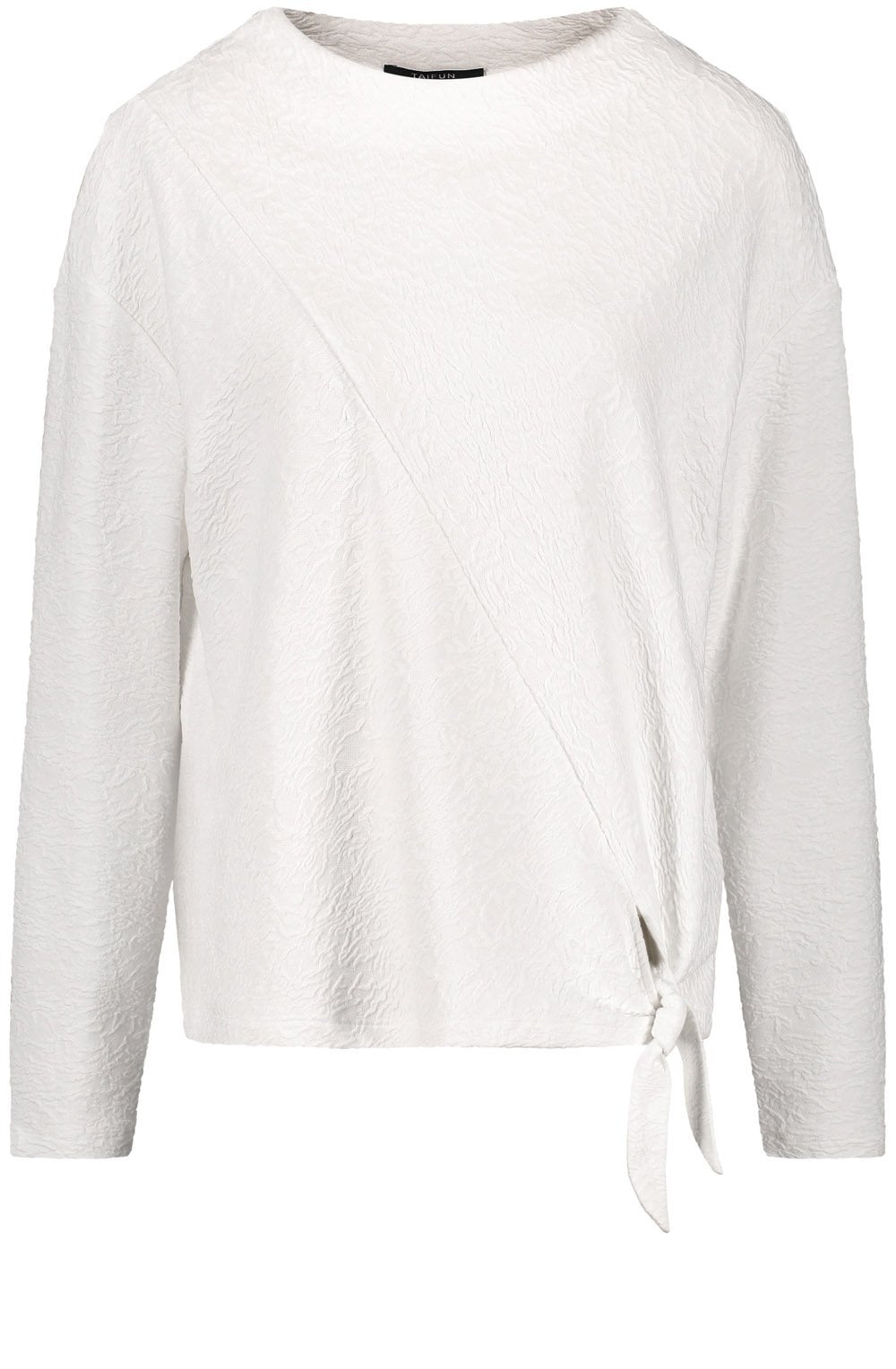 Off White Textured Jersey Top