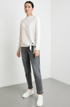 Off White Textured Jersey Top