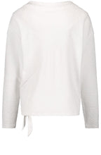Off White Textured Jersey Top