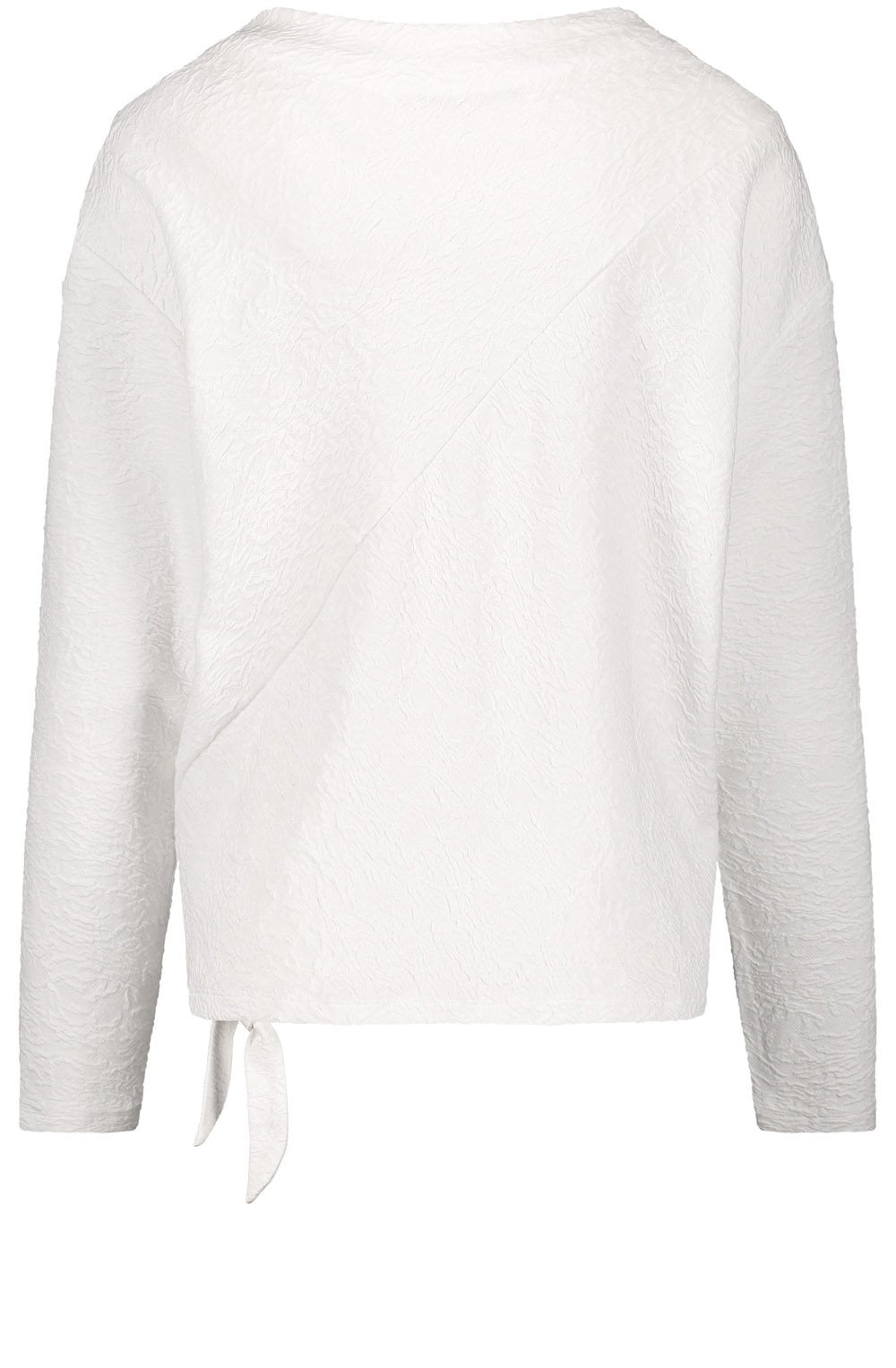 Off White Textured Jersey Top