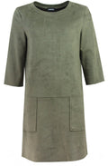 Olive Green Faux Suede Dress