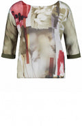 Olive Green Floral Front Top