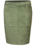 Olive Green Mock Suede Mini Skirt