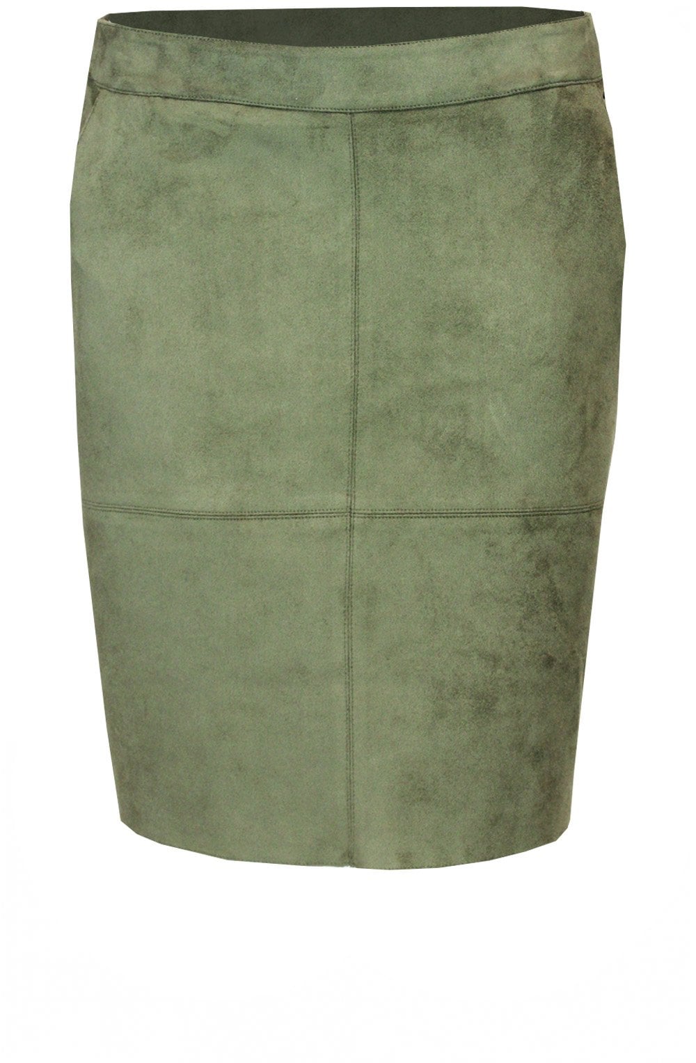 Olive Green Mock Suede Mini Skirt