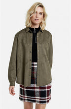 Olive Green Suede Effect Shacket