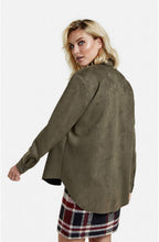 Olive Green Suede Effect Shacket