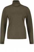 Olive Green Turtleneck Thin Knit Top