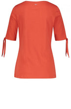 Orange Bow Sleeve T Shirt