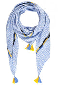 Pale Blue Patterned Scarf