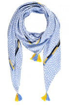 Pale Blue Patterned Scarf
