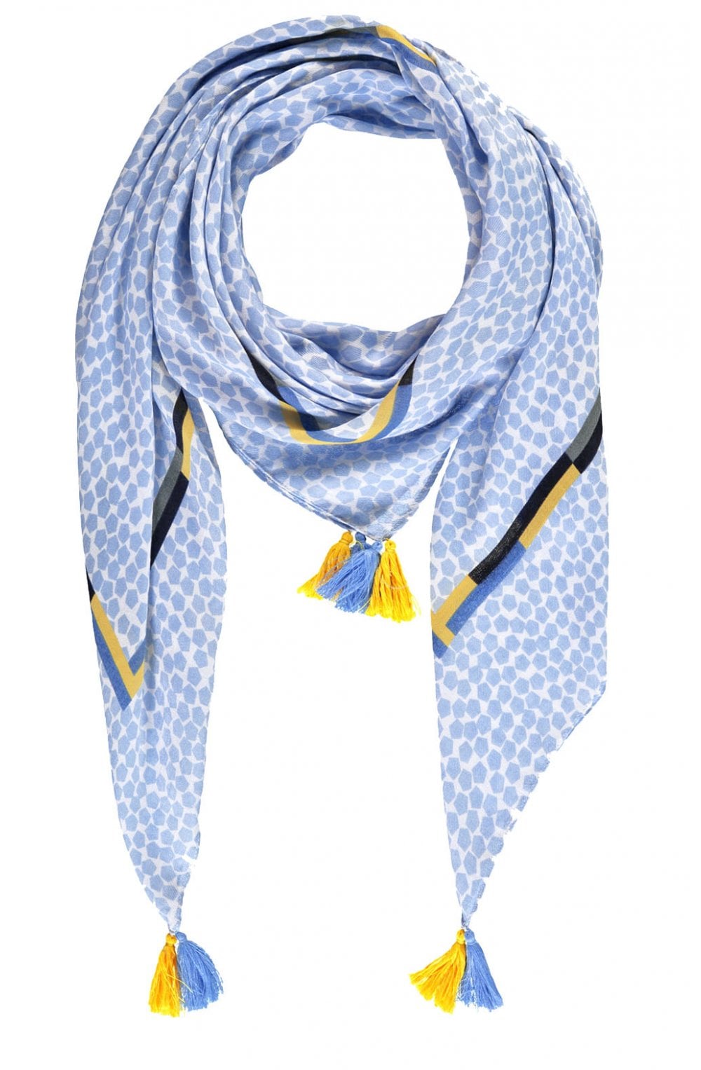 Pale Blue Patterned Scarf