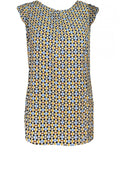 Patterned Frill cap Sleeved Blouse