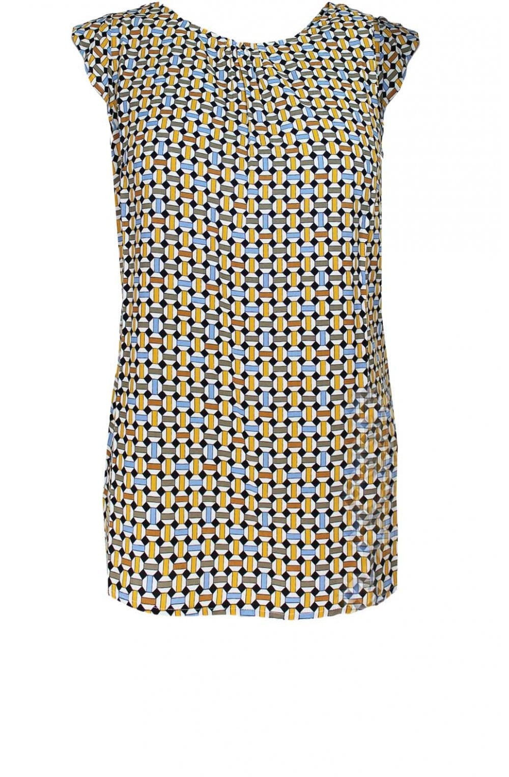 Patterned Frill cap Sleeved Blouse