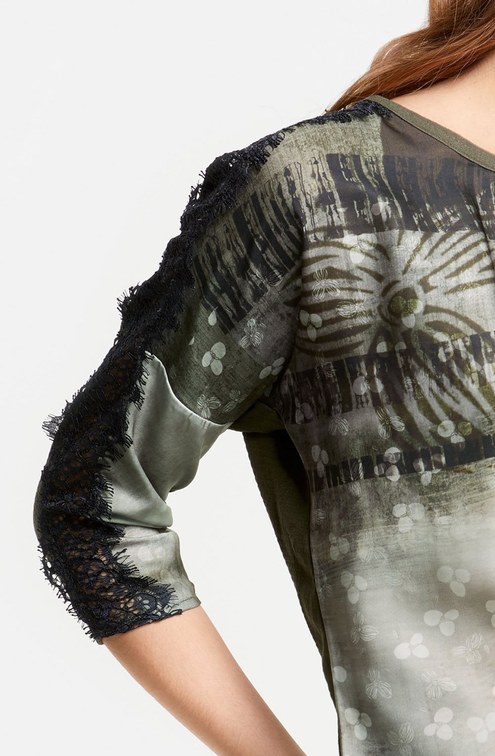 Patterned Lace Detailed Top
