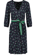 Patterned Wrap Effect Dress