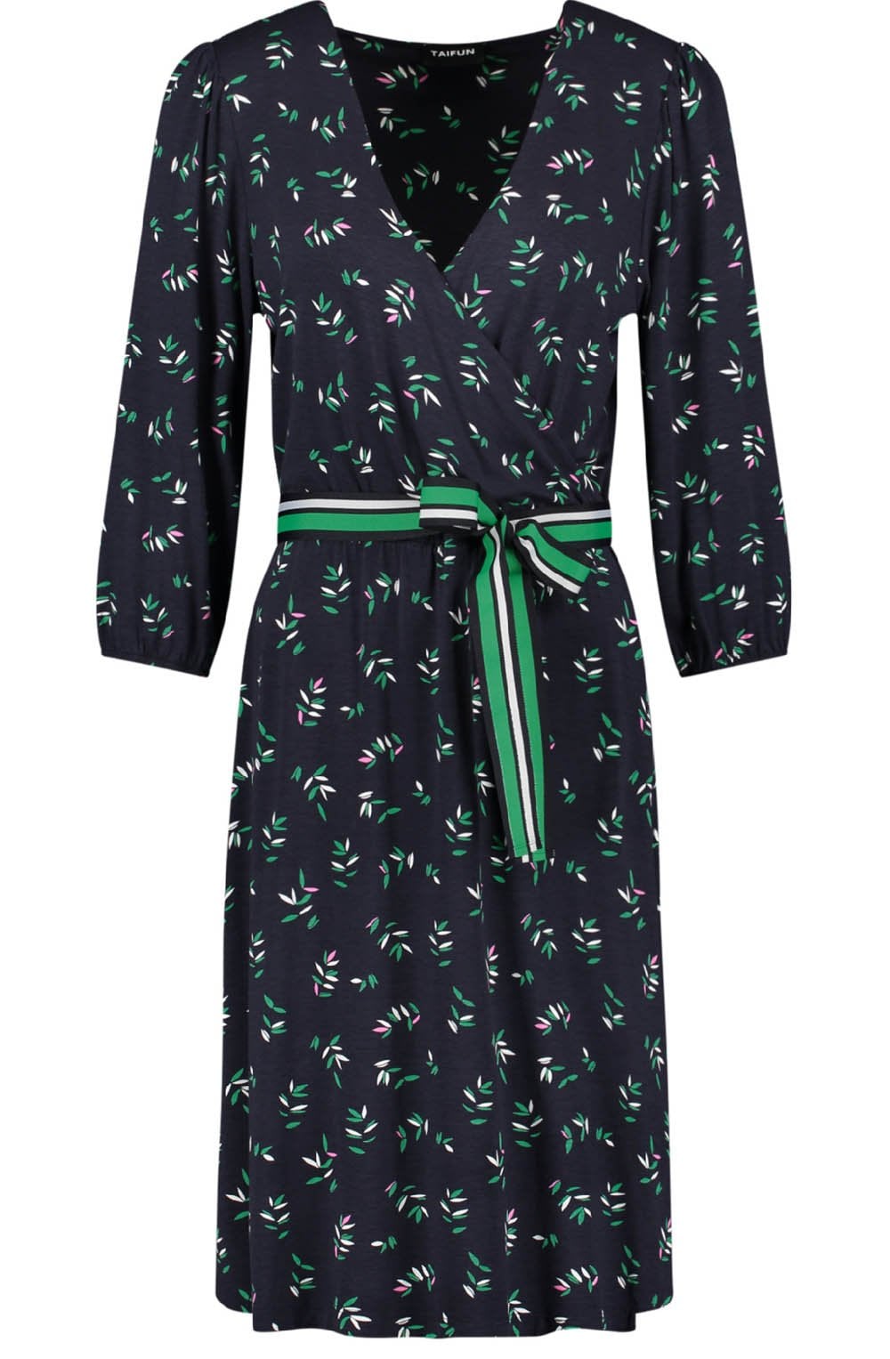 Patterned Wrap Effect Dress