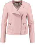 Pink Faux Leather Biker Jacket