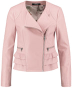 Pink Faux Leather Biker Jacket