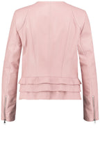 Pink Faux Leather Biker Jacket