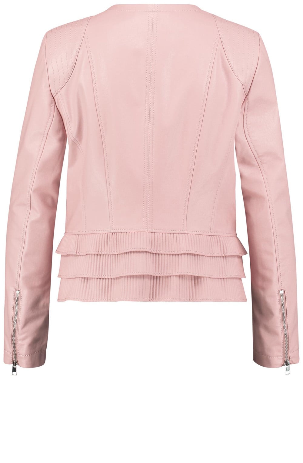 Pink Faux Leather Biker Jacket