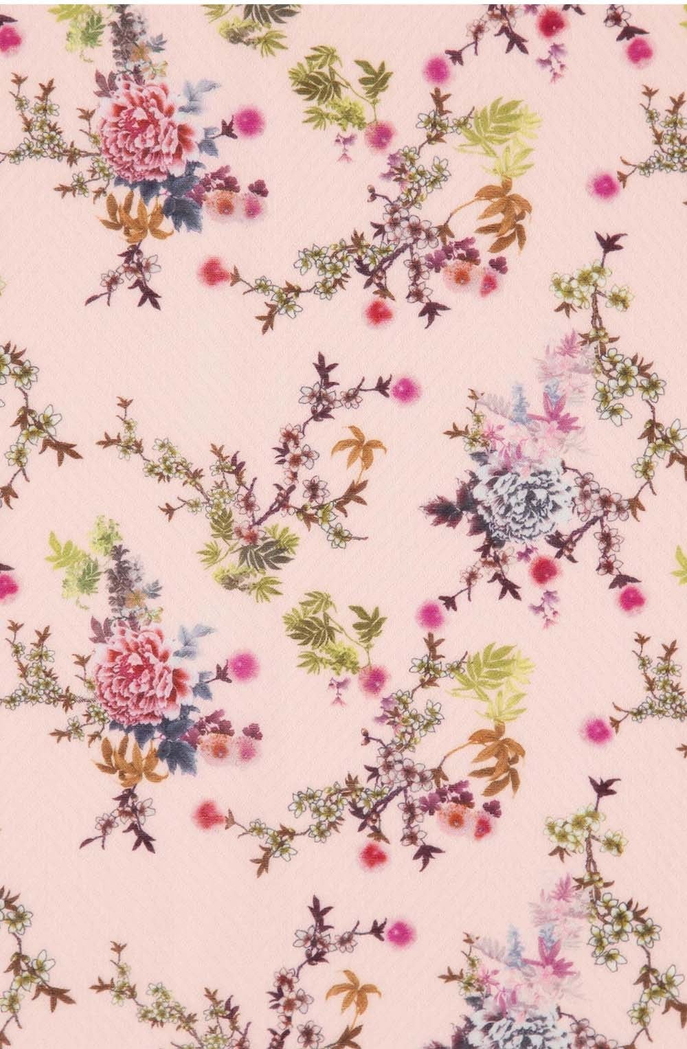 Pink Floral Scarf