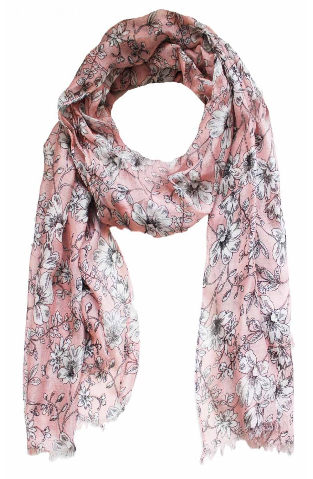 Pink Floral Scarf