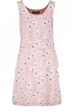 Pink Floral Tiered Dress