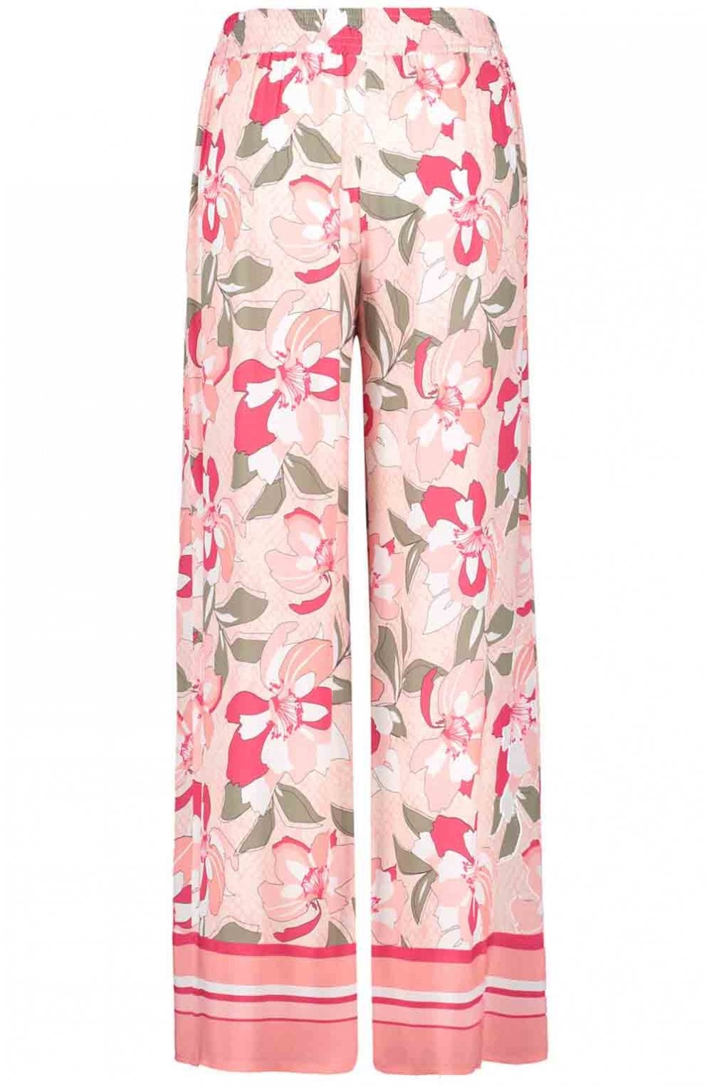 Pink Floral Wide Leg Trousers
