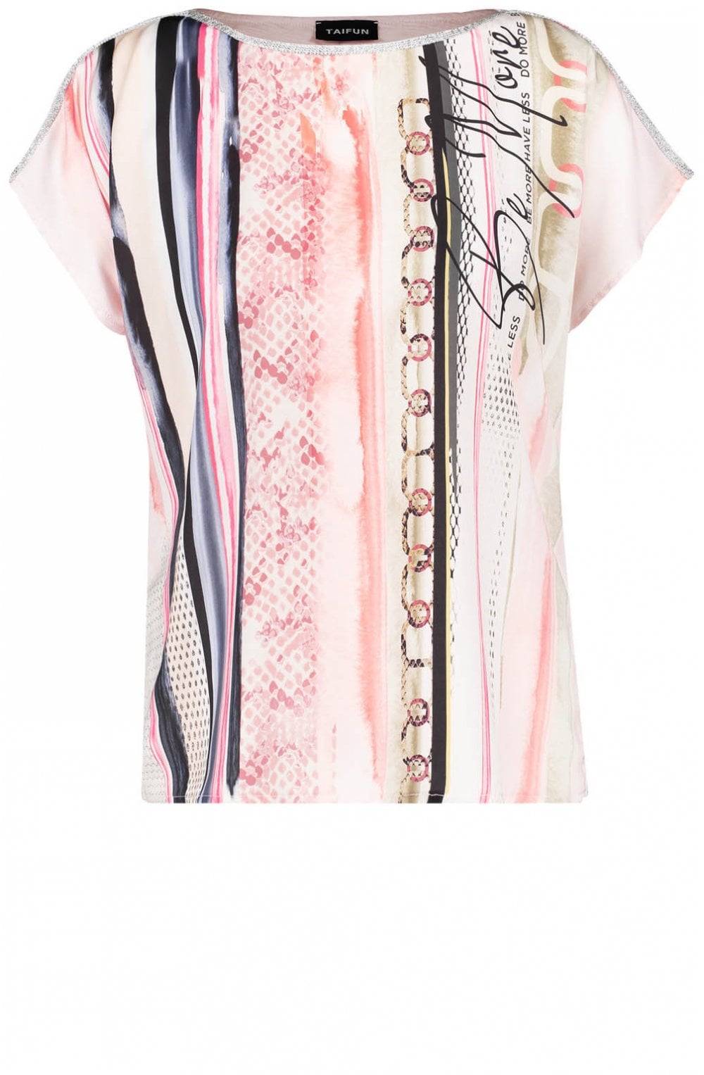 Pink Patterned Stripe Top