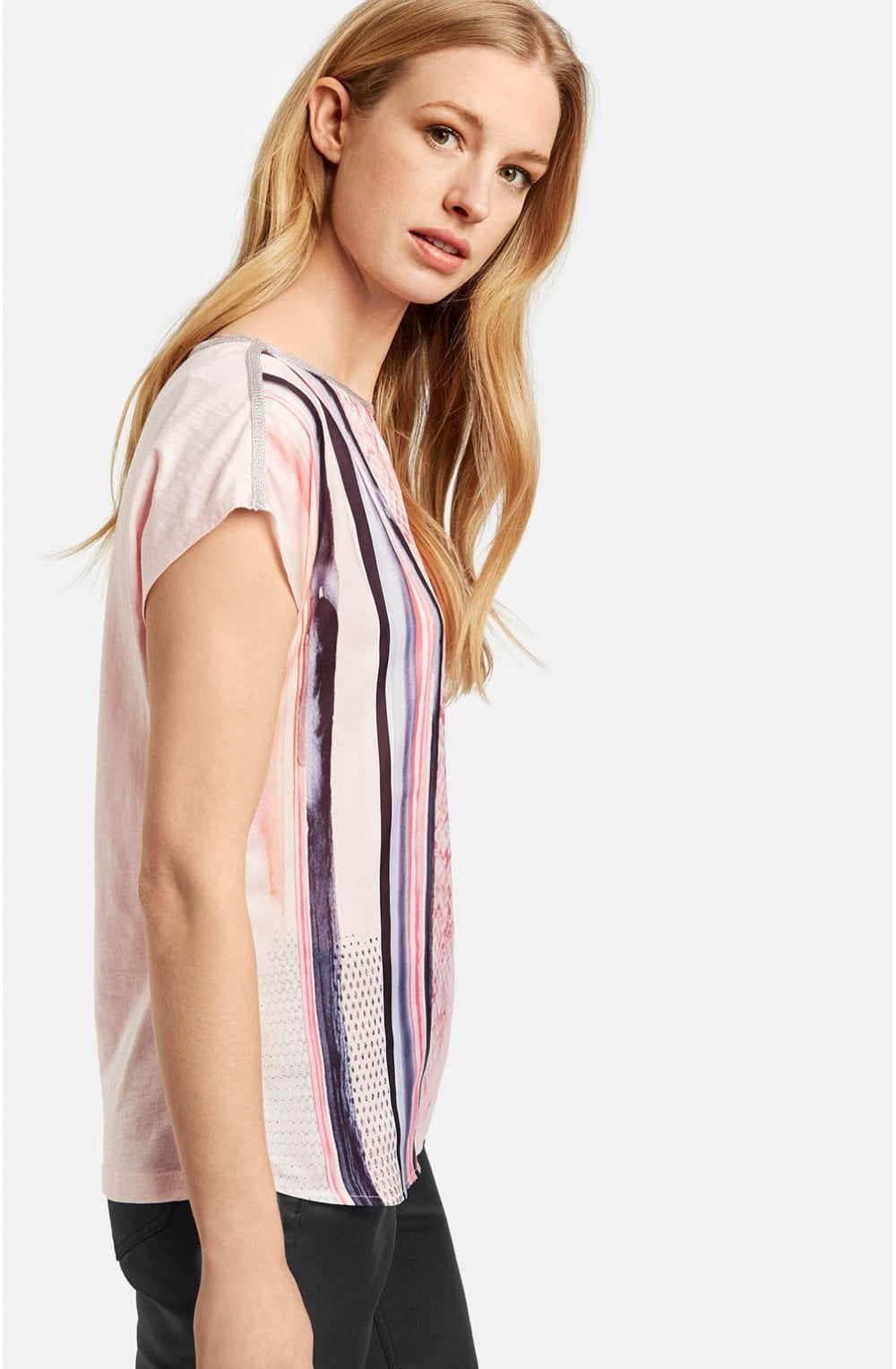 Pink Patterned Stripe Top