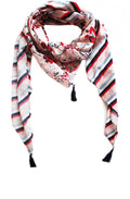 Pink & Red Floral Print Scarf