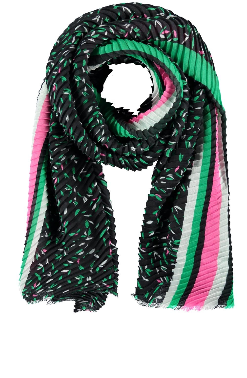 Pleated Effect Patterned Scarf