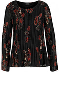 Pleated Patterned Blouse