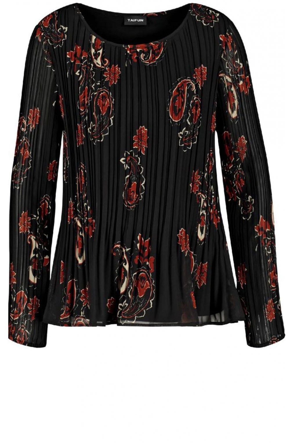 Pleated Patterned Blouse
