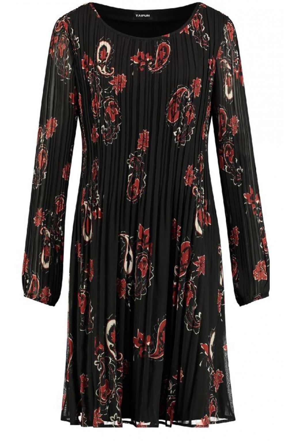 Pleated Patterned Dress