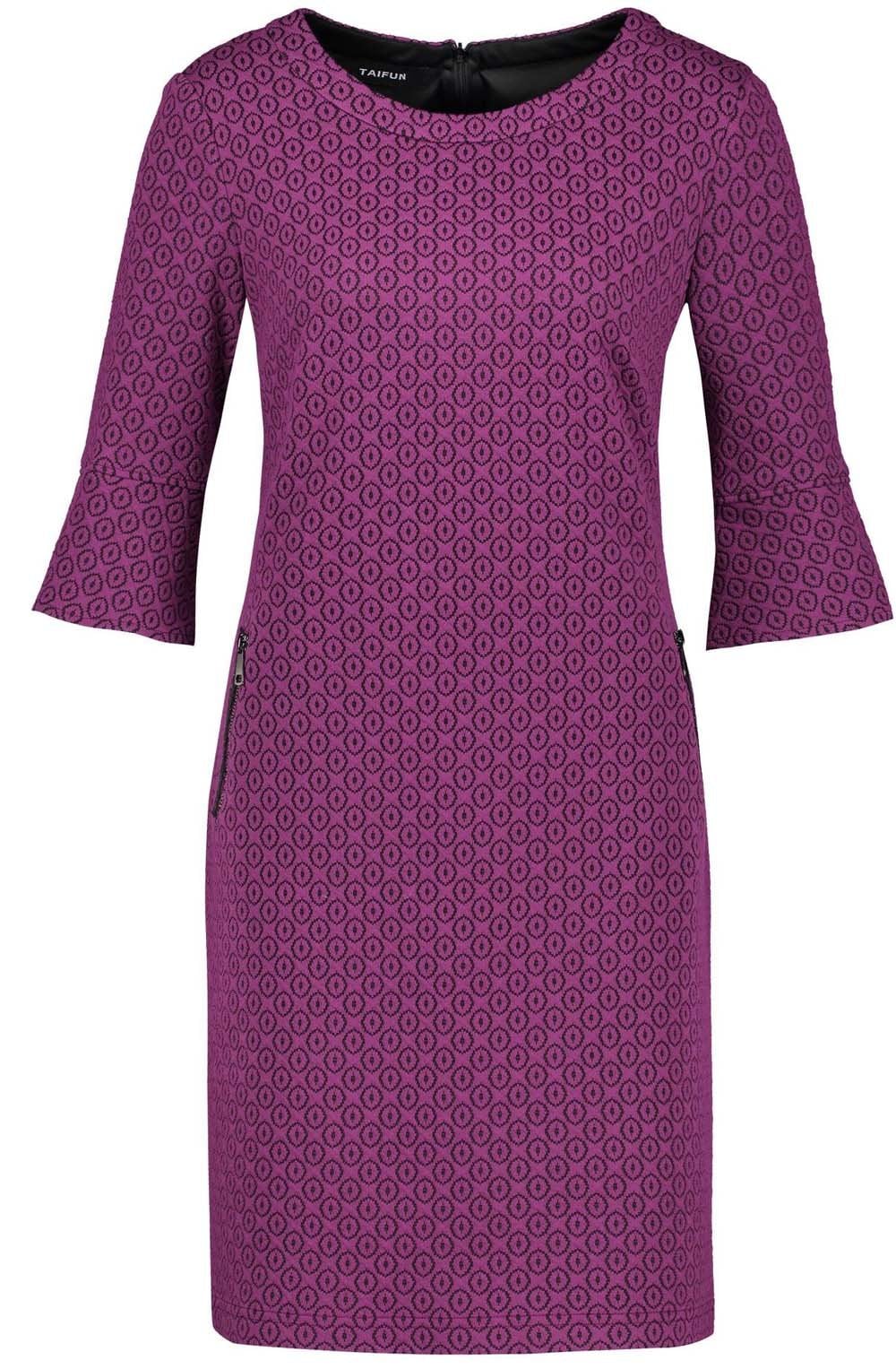 Purple Embossed Patterned Dress