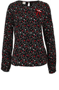 Red & Black Floral Blouse