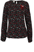 Red & Black Floral Blouse